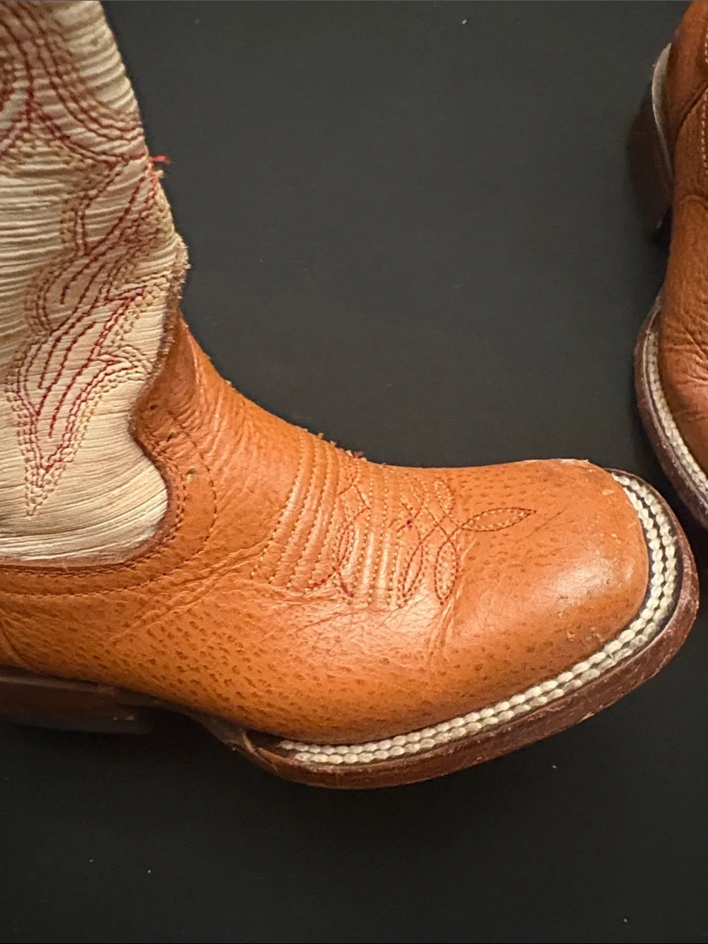 Leather Mexican Tan & Cream Western Cowboy Boots size N18
